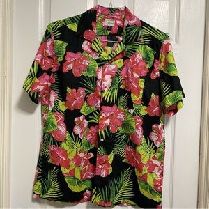 J. Crew Men's Floral Button Down Shirt - Red, Green, Black